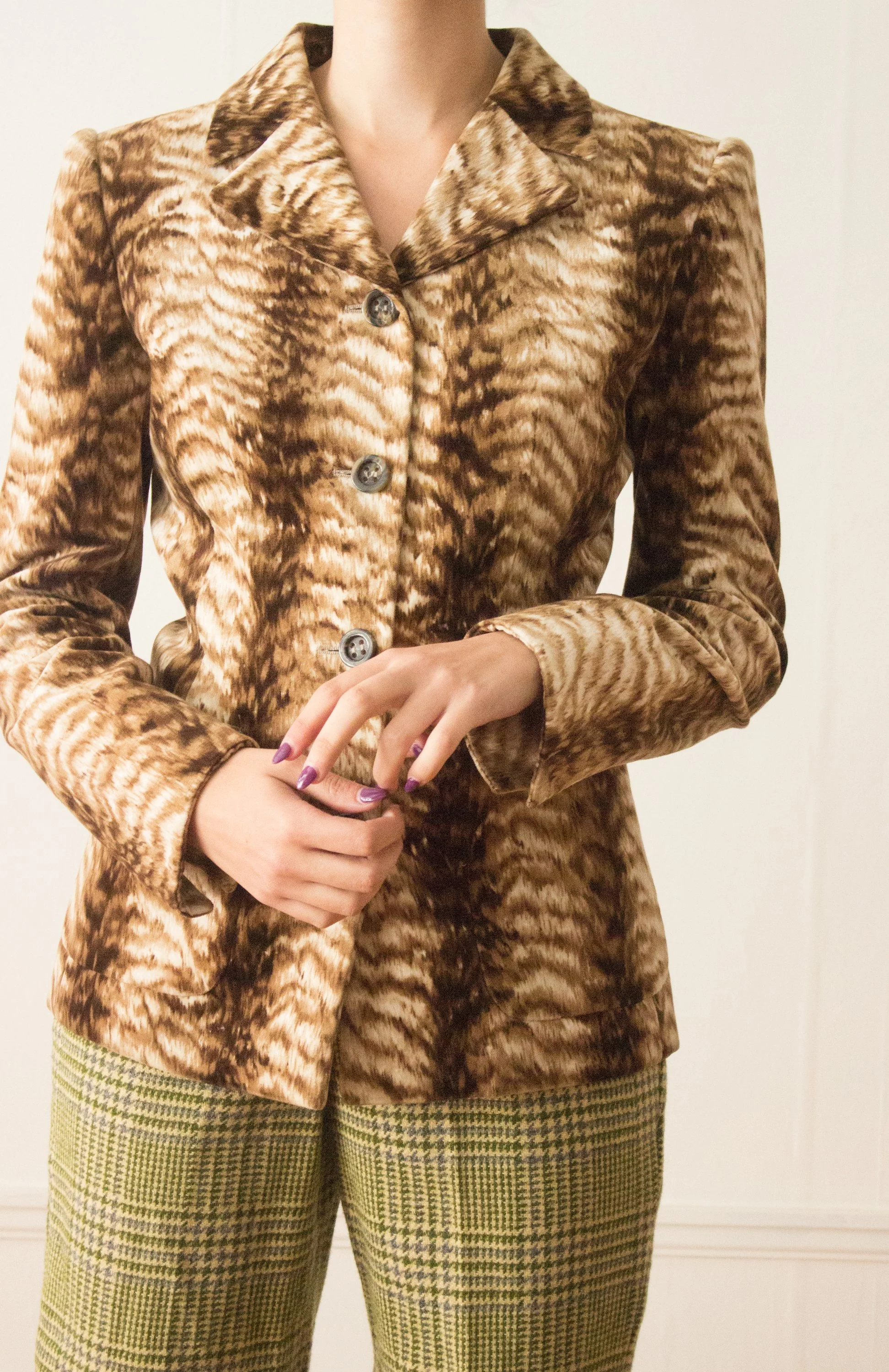 【ハイジ 】VALENTINOアニマルプリント テーラードジャケット ハイジ 様専用】VALENTINOアニマルプリント テーラードジャケット